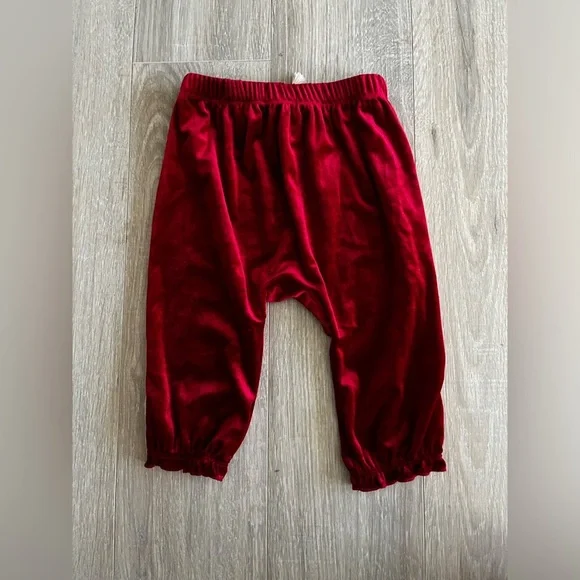 Peek Baby Red Velour Pants - Size 12-18 months - Picture 5 of 5